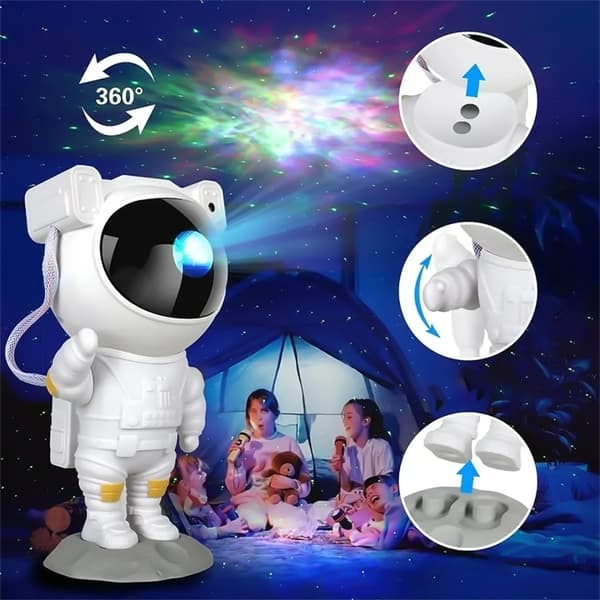 Natlampe - Stjerneprojektor med LED-lampe – Astronaut