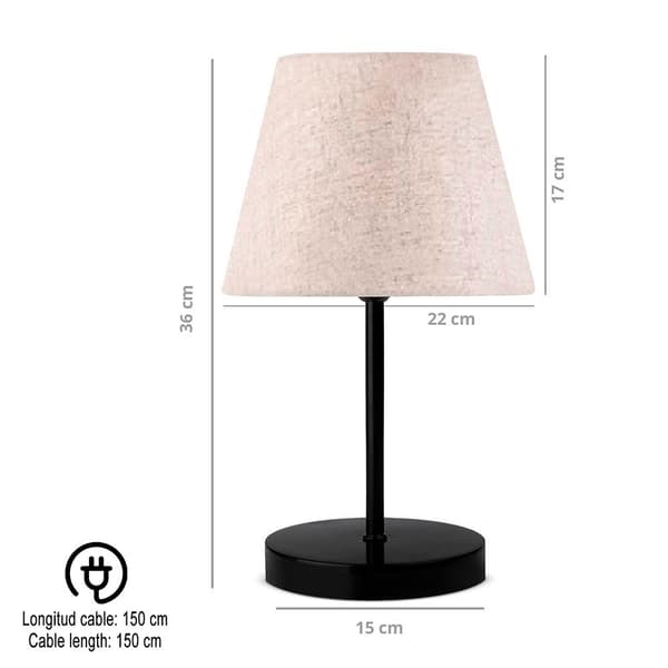 Wellhome Sengelampe 36 Cm Beige