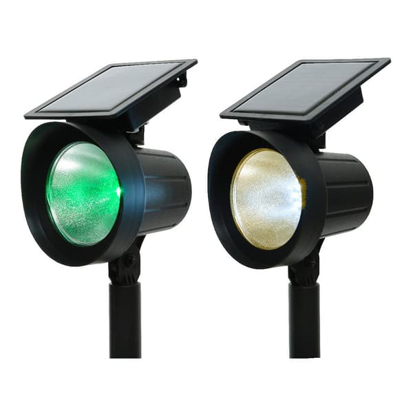 Edm Sæt 83452 2 Indsatser Solar Led Projektor Sort