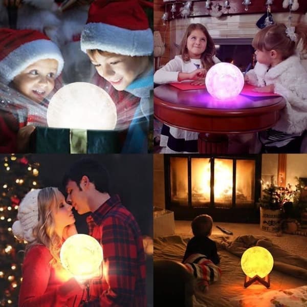3D månlampa, LED nattlampa 15 cm månlampa med fjärrkontroll, RGB Moonlight nattlampa med dimbar Pil Touch Switch