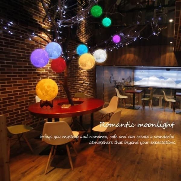 3D månlampa, LED nattlampa 15 cm månlampa med fjärrkontroll, RGB Moonlight nattlampa med dimbar Pil Touch Switch