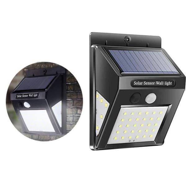 Sing-Motion Sensor Street Light Solar Induktionslampa 30 LEDs Människokroppen Svart