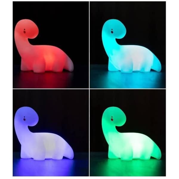 Lampa - GOBRO - LED Dinosaur - Flerfärgad - Vit - Vinyl - Batterier ingår