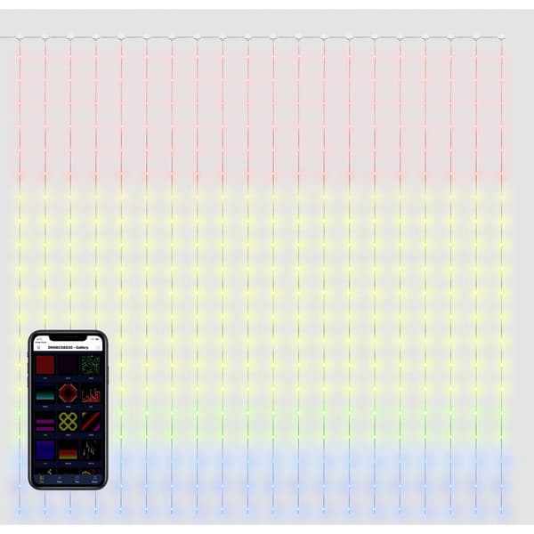 Sygonix Ljusgardin Inomhus 230 V/50 Hz 400 RGB styrbar per app, med färgändring, Dimbar, Med flimmereffekt, Timer