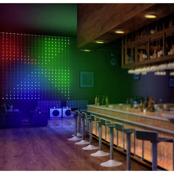 Sygonix Ljusgardin Inomhus 230 V/50 Hz 400 RGB styrbar per app, med färgändring, Dimbar, Med flimmereffekt, Timer