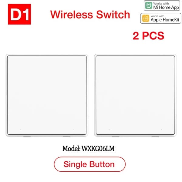 Smart Switch, Fjernbetjening, Trådløs knap, 2X D1trådløs 1Nøgle