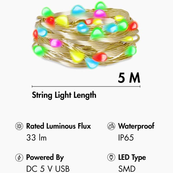 RGB lyssløjfe med fjernbetjening og WiFi Tuya IP65 5 m