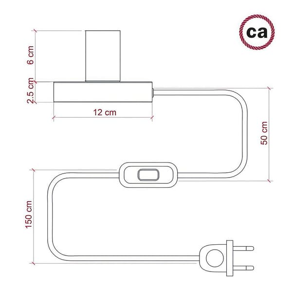 Creative Cables Bordlampe I Metal Med Posaluce Globo 2-nr Prop-kontakt