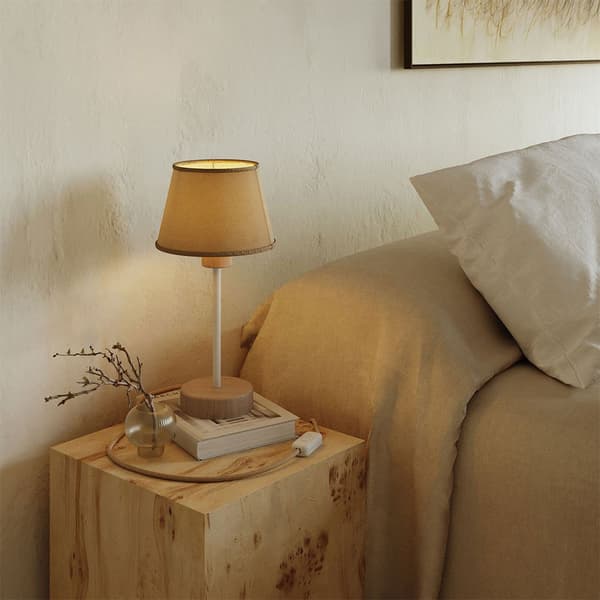 Creative Cables Träbordslampa Med Skärmalternativ Med Alzaluce Wood 2-nr Plugg