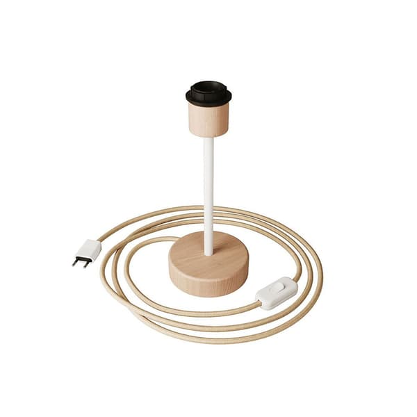 Creative Cables Träbordslampa Med Skärmalternativ Med Alzaluce Wood 2-nr Plugg