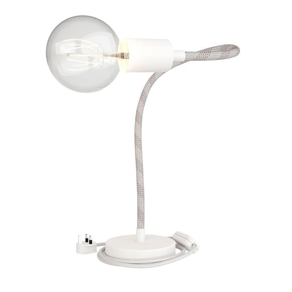 Creative Cables Ledad Bordslampa Med Diffust Ljus Med Engelsk Stickpropp Table Flex
