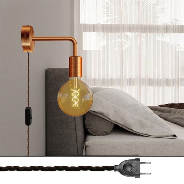 Creative Cables Metallampe Med Buet Udtræk Og Spostaluce 2-nr Prop-med Pære