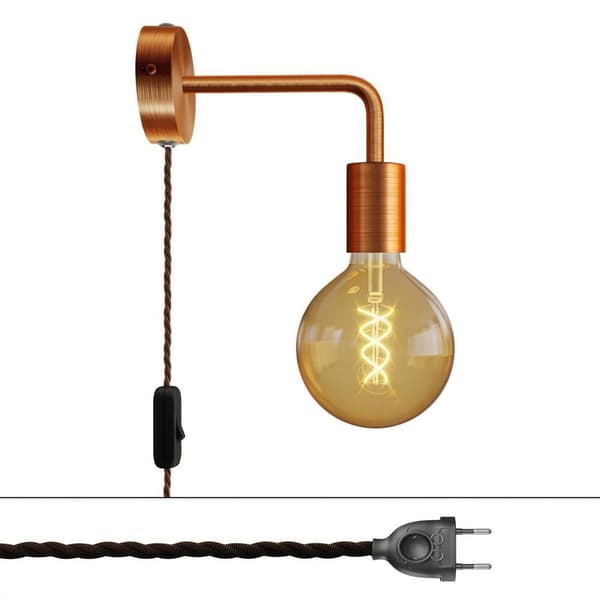 Creative Cables Metallampe Med Buet Udtræk Og Spostaluce 2-nr Prop-med Pære
