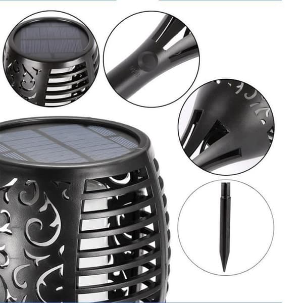 2st Solar Trädgårdslampa Flame Sparkle Vattentät Utomhusbelysning Uteplats Gräsmatta Dekoration