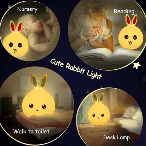 LED Rabbit Night Light - CODREAM - Flerfärgad - Barn - Vit - USB Uppladdningsbar