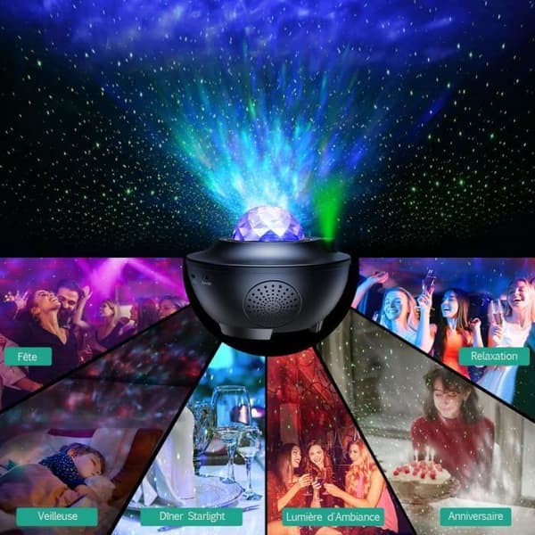 Star Projector Night Light, Starry Sky Projector med fjärrkontroll, musikspelare, 10 färger + 3 dynamiska lägen