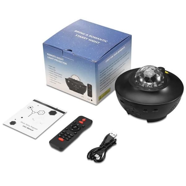 Star Projector Night Light, Starry Sky Projector med fjärrkontroll, musikspelare, 10 färger + 3 dynamiska lägen