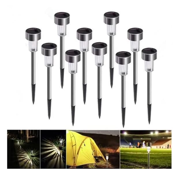 Färgade utomhussollampor paket med 10 utomhussolljusvägar trädgårdsvägar (10 pack färgglada)