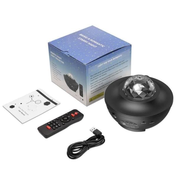 Musikalisk och självlysande nattlampa för barn, LED Star Night Light Rotationsprojektor + Timer + Fjärrkontroll + 10 färglägen