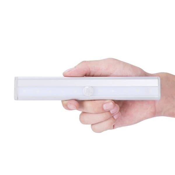 trådlös LED induktionsskåpslampa, ljus med rörelsesensor, nattlampa i aluminium för garderob, sovrum