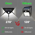 Miniatyrbild 3 av 4: Utomhussollampa 100 LED, 2-pack Utomhussolljusbelysning Rörelsesensorbelysning 270° vägglampa