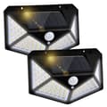 Miniatyrbild 1 av 4: Utomhussollampa 100 LED, 2-pack Utomhussolljusbelysning Rörelsesensorbelysning 270° vägglampa