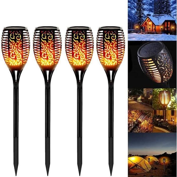 Solar Garden Light, 4st LED-lampor Outdoor Solar Lighting Trädgårdslampa för Paths Lawn