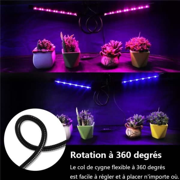 Plant Lampa, 3 Head Plant Lamp, 80 LEDs 360° tillväxtlampa Trädgårdsbelysning
