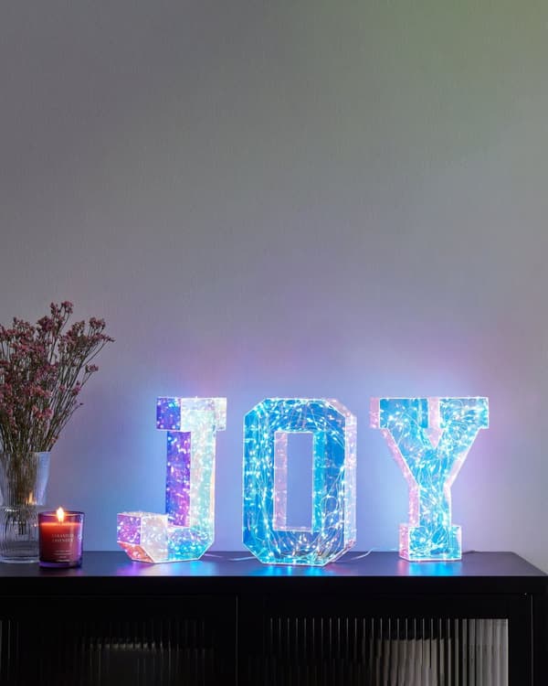 Belyst LED USB-skilt flerfarvet iriserende med lys USB-skilt glæde belyste bogstaver