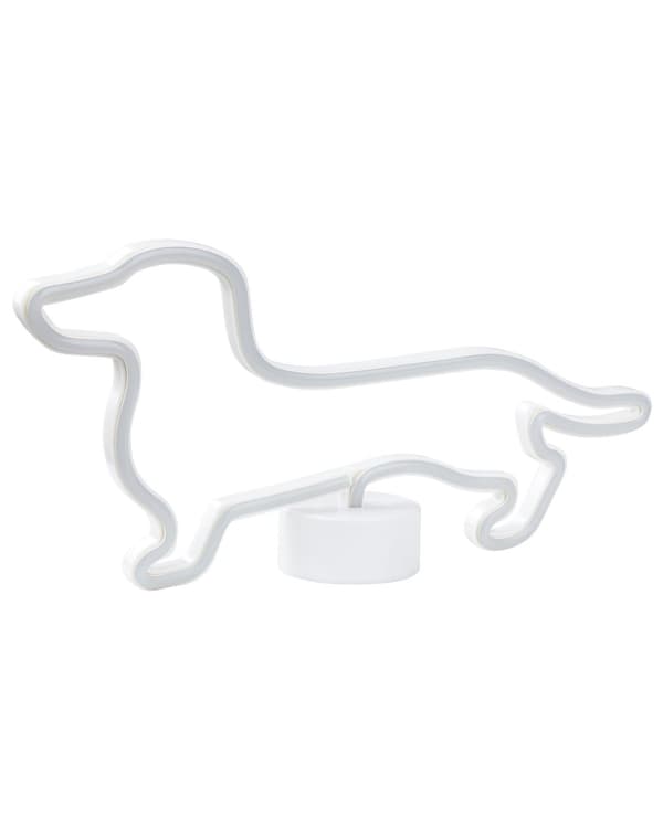 Hundelampe LED Blå Plastik 20 x 44 cm Moderne Neonlys Bordlampe Gravhund Design Bordpynt til Børneværelse Natlampe Børn Tilbehør Hunde Figur