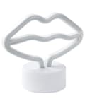 Miniatyrbillede 6 af 8: Neonskilt Læber LED Lyserød Plastik 15 x 17 cm Moderne Neonlys Erotisk Bordlampe Kyssemund Design Bordpynt Natlampe Tilbehør Mund Figur
