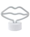 Miniatyrbillede 1 af 8: Neonskilt Læber LED Lyserød Plastik 15 x 17 cm Moderne Neonlys Erotisk Bordlampe Kyssemund Design Bordpynt Natlampe Tilbehør Mund Figur
