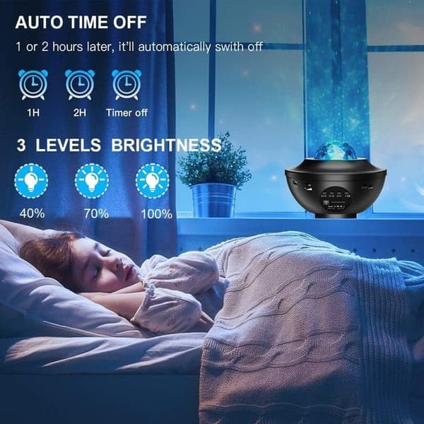 Star Sky Projector - LED Galaxy Projector Star Lamp - Svart - Timer och fjärrkontroll, sovrums- och takprojektor