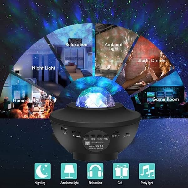 Star Sky Projector - LED Galaxy Projector Star Lamp - Svart - Timer och fjärrkontroll, sovrums- och takprojektor