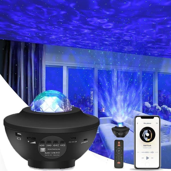 Star Sky Projector - LED Galaxy Projector Star Lamp - Svart - Timer och fjärrkontroll, sovrums- och takprojektor