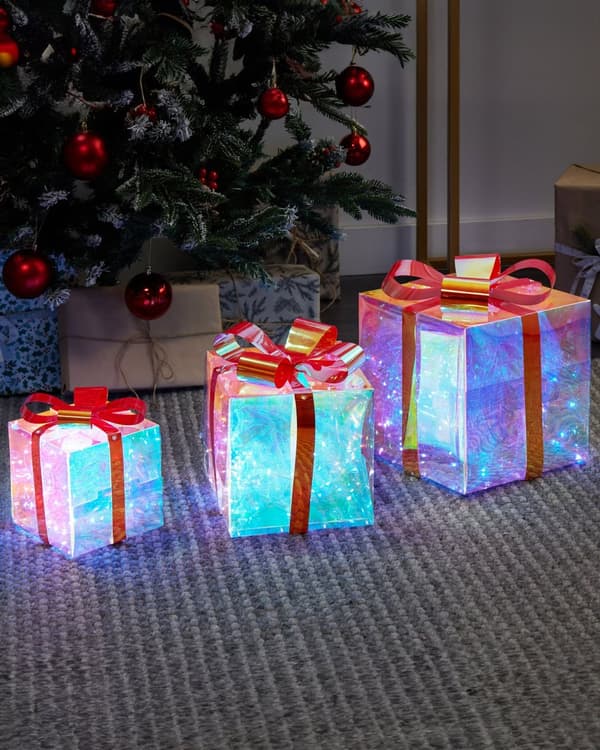 Koriste monivärinen 3 kpl muovi irisoiva LED-valot sisälle USB-käyttöinen joulu moderni