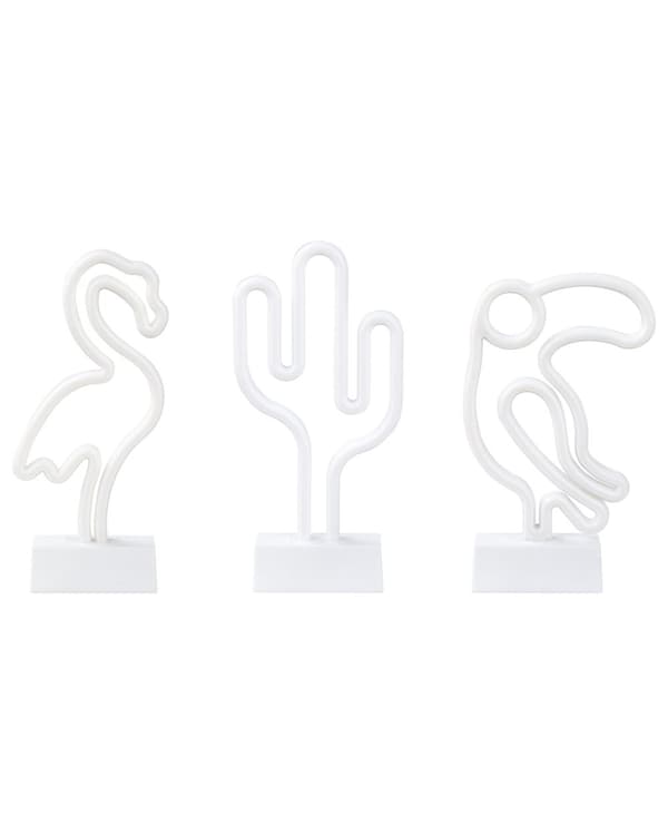 Neonvalaisin monivärinen LED-valo 3 kpl PVC paristokäyttöinen flamingo lintu kaktus