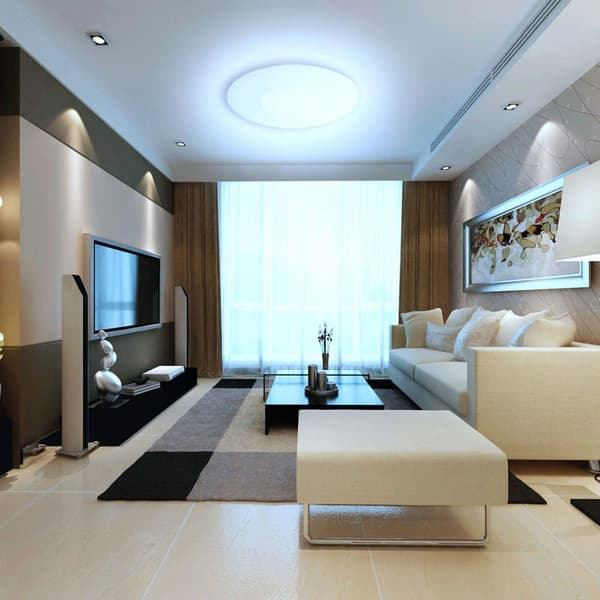Matel Extra Platt Rund Led-vägglampa Cool 48w