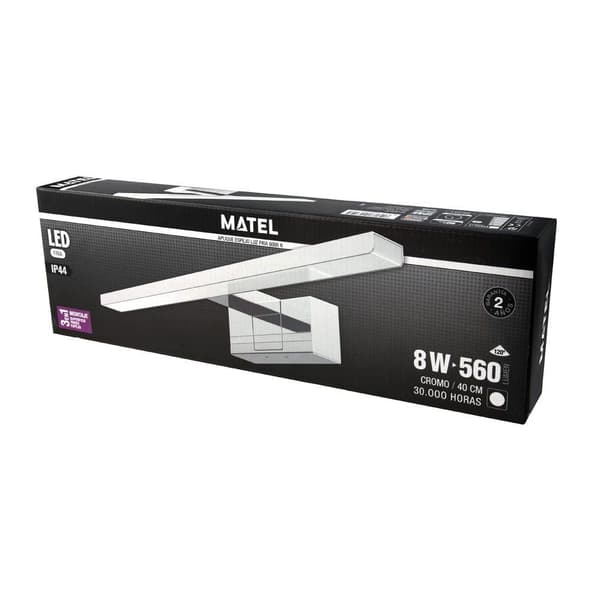 Matel Forkromet Led-spejlbelysning 400 Mm 8w