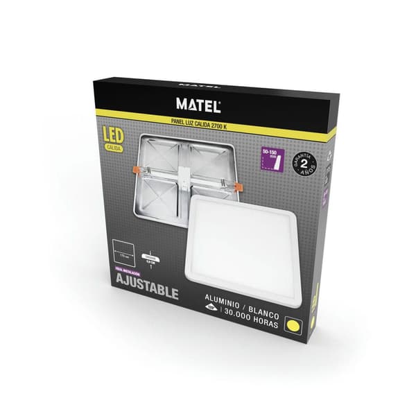 Matel Fyrkantig Dimbar Led-downlight Varm 30w