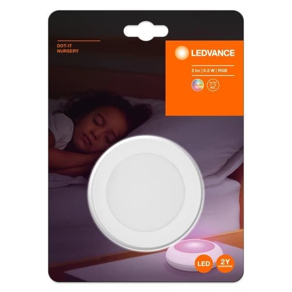 LEDVANCE LED-nattlampa, 0,2W, 2 lumen, med touch-dimningsteknik, lampa med RGB-färgkontroll, fungerar