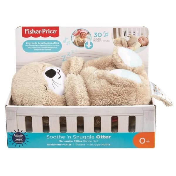 Fisher-Price - My Otter Good Night Cuddles - Musical and Luminous Baby Nightlight Plysch - Early Learning Toy - Från födseln FXC66