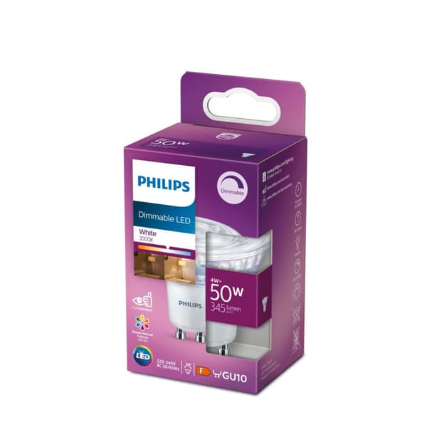 LED-lampe Philips 8718699775810 50 W Hvid F 4 W GU10 (3000K) (2 enheder)