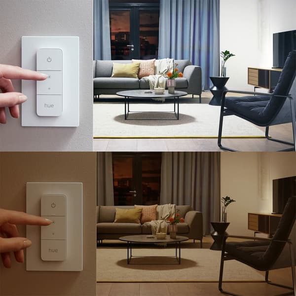 Philips Hvide Hue pærer Startsæt: 3 x E27 pærer (1100lm) + Dimmer switch