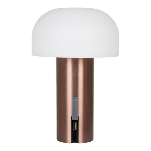 Uppladdningsbar utomhus-LED-lampa - Vit och Koppar - 15x22 cm - Samtida Design - USB-uppladdningsbar