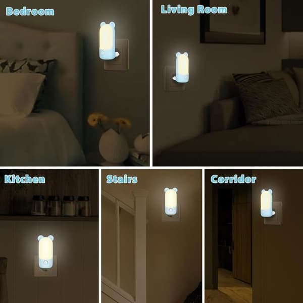 Nattljus eluttag, Nattlampa för barn med 2 lägen, LED-lampa för amning för sovrumsinredning, blå