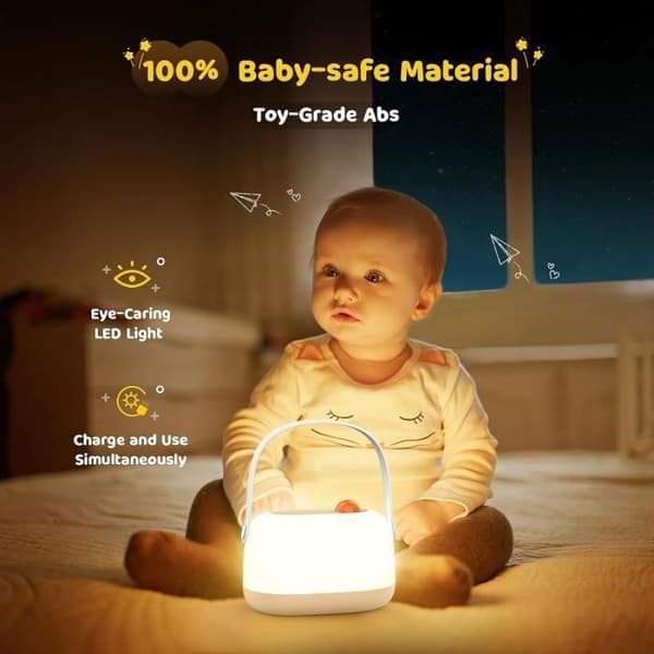 Nattlampa för barn, Uppladdningsbar babynattlampa, LED-dimbar sänglampa, Touch Night Light, Utomhusbordslampa, Julklappar