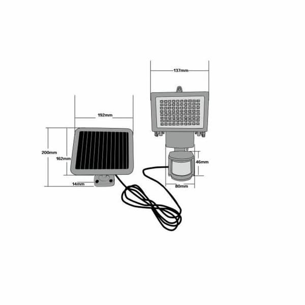 solcellslampo Galix Rörelsedetektor Svart Plast 13,5 x 13,5 x 20 cm
