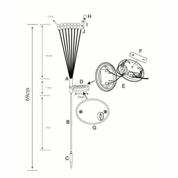 Solcellsdriven trädgårdspinne Galix G4435