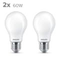 Miniatyrbillede 2 af 5: LED-lampe Philips Classic Standard 60 W Hvid E E27 (2700 K) (2 enheder)